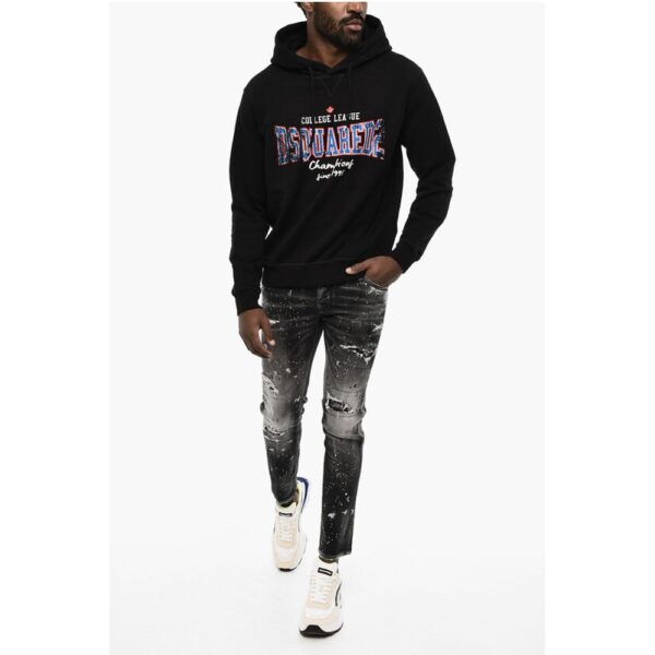 Dsquared² Cotton Hoodie with Frontal Printed - Image 4