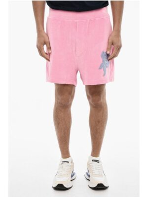 Dsquared² Chenille Shorts with Rose Embroidery