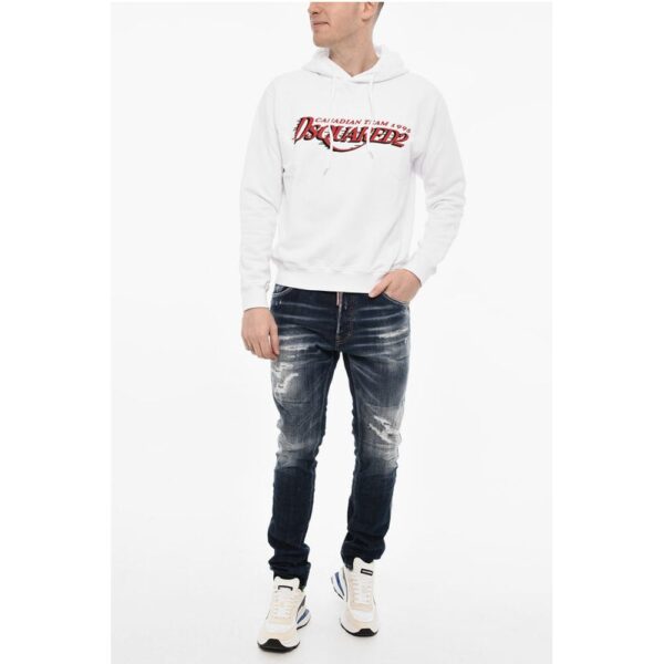Dsquared² Cotton Hoodie with Logo Print - Image 4