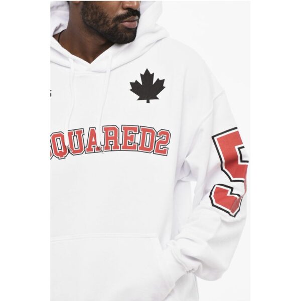 Dsquared² Cotton Hoodie with Patch Pocket - Image 3