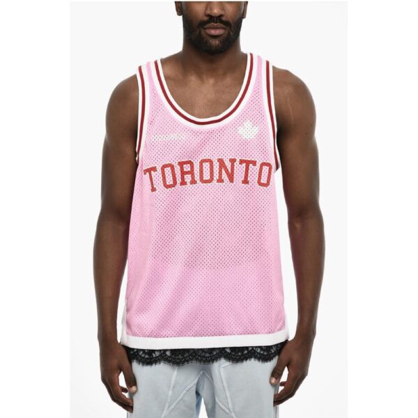 Dsquared² Perforated Tank Top with Contrast Bands