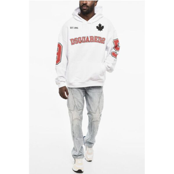 Dsquared² Cotton Hoodie with Patch Pocket - Image 4