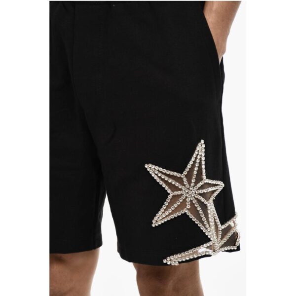 Dsquared² Solid Color cotton Shorts with Jewels - Image 3