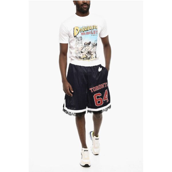 Dsquared² Perforated Color Block Shorts with Drawstring Waist - Image 4