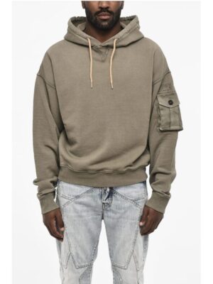 Dsquared² Cotton Hoodie with Breast Pocket Sleeve