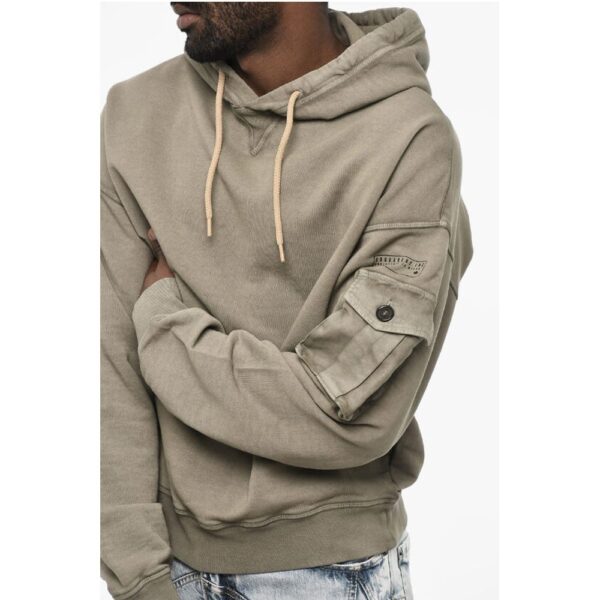 Dsquared² Cotton Hoodie with Breast Pocket Sleeve - Image 3