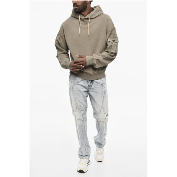Dsquared² Cotton Hoodie with Breast Pocket Sleeve - Image 4