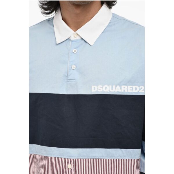 Dsquared² 3 Button Casual Shirt with Striped Hem - Image 3