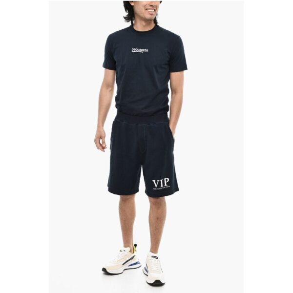 Dsquared² Cotton Shorts with Hem Print - Image 4