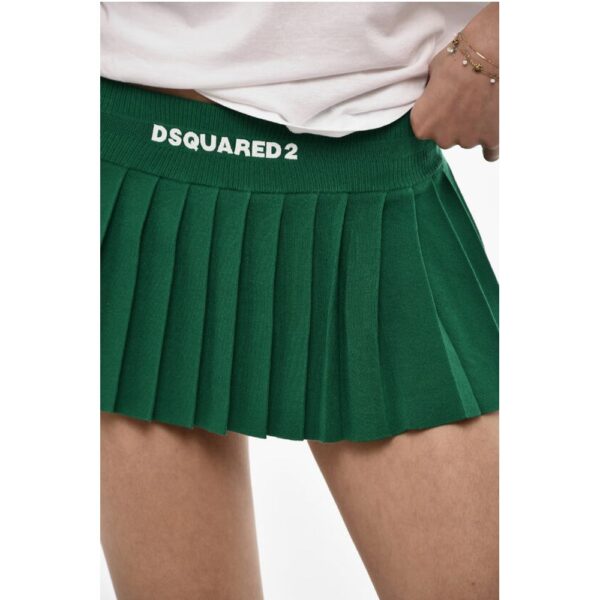 Dsquared² Pleated Mini Skirt with Logo - Image 3