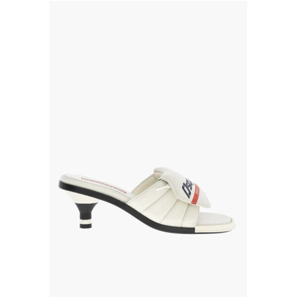 Dsquared² Leather SOCCER Mules With logo Print Heel 5 cm - Image 3