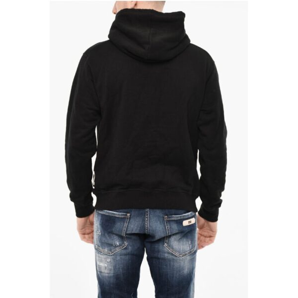 Dsquared² Cotton Hoodie with Gothic Print Logo - Image 2