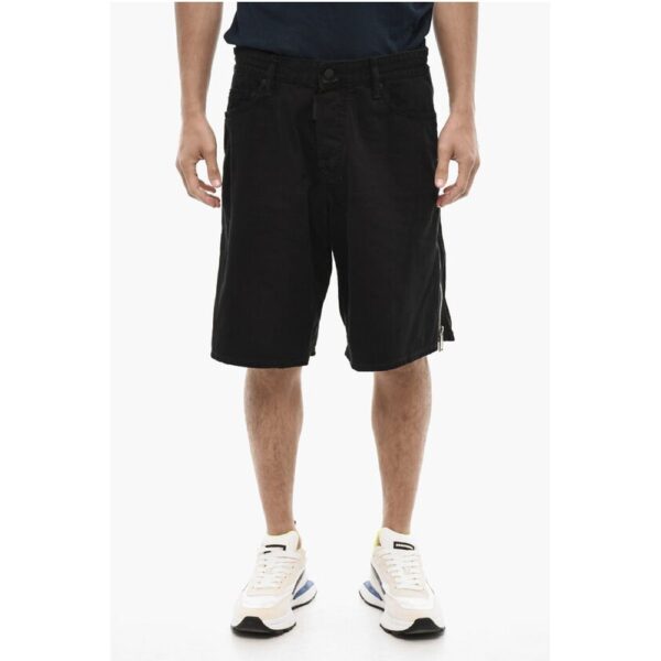 Dsquared² Dark Wash Shorts with Side Zip