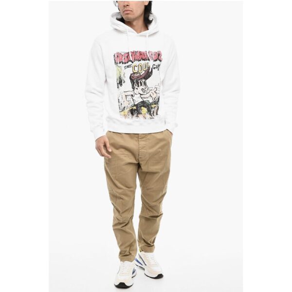 Dsquared² Fleeced-Cotton Crew-Neck Sweatshirt with Print - Image 4