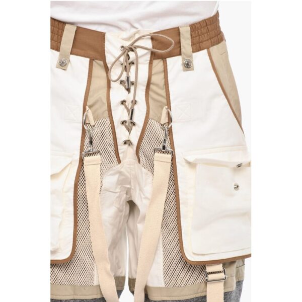 Dsquared² Mesh Shorts with Maxi Pockets and Suspenders - Image 3