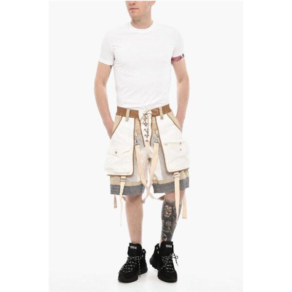 Dsquared² Mesh Shorts with Maxi Pockets and Suspenders - Image 4