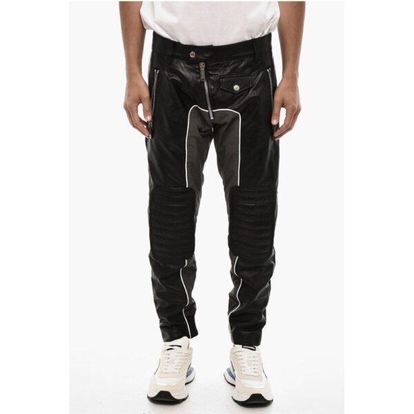 Dsquared² Leather Pants with Nylon Details