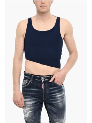Dsquared² Asymmetrical Cut Knitted Cropped Top