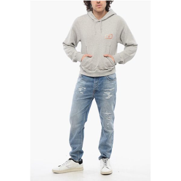 Martine Rose Cotton SHRUNKEN Hoodie with Patch Pocket - Image 4