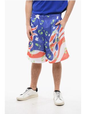 Sky High Farm All-Over Printed Perforated Shorts with Drawstring Waist