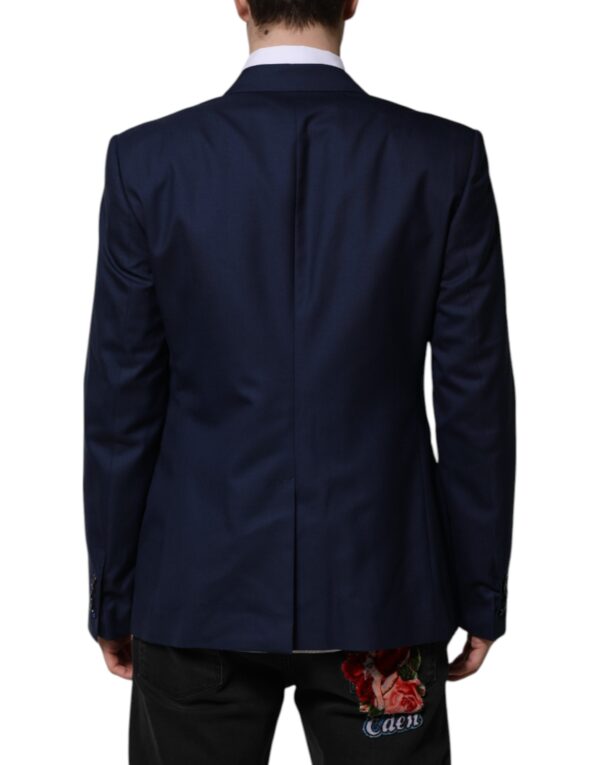 Dolce & Gabbana Blue Wool Single Breasted Suit Coat Blazer - Image 4