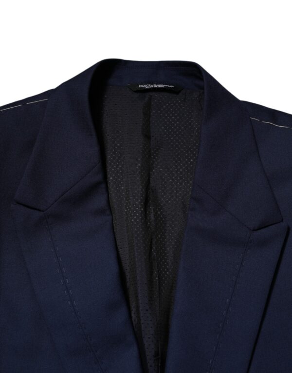Dolce & Gabbana Blue Wool Single Breasted Suit Coat Blazer - Image 5