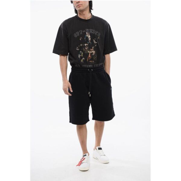 Off-White Brushed Cotton SCRIBBLE Embroidered Jogger Shirts - Image 4