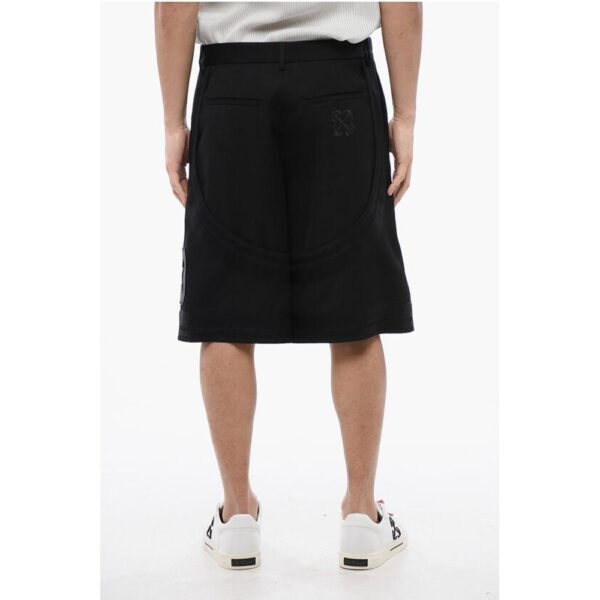 Off-White Virgin Wool Shorts With 23 Embroidery - Image 2