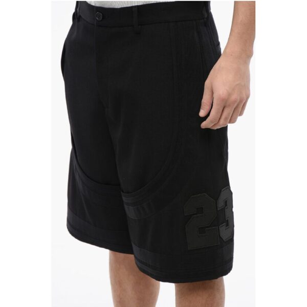 Off-White Virgin Wool Shorts With 23 Embroidery - Image 3