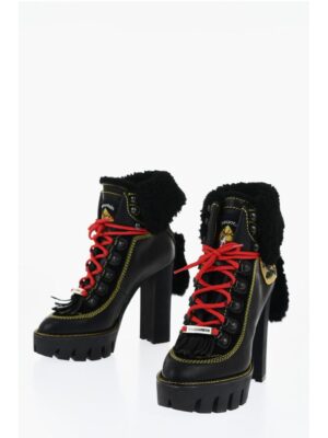Dsquared² Leather CANADA HIKE Platform Booties with Carrion Sole 13cm