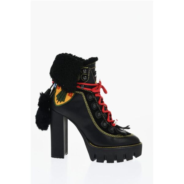 Dsquared² Leather CANADA HIKE Platform Booties with Carrion Sole 13cm - Image 3