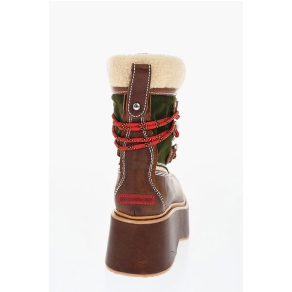 Dsquared² Wood Effect Sole CANADA HIKING Platform Booties - Image 2