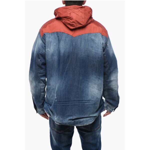 Dsquared² Distressed Denim Jacket with Shearling - Image 2