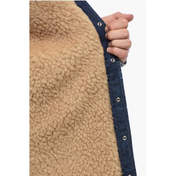 Dsquared² Distressed Denim Jacket with Shearling - Image 5