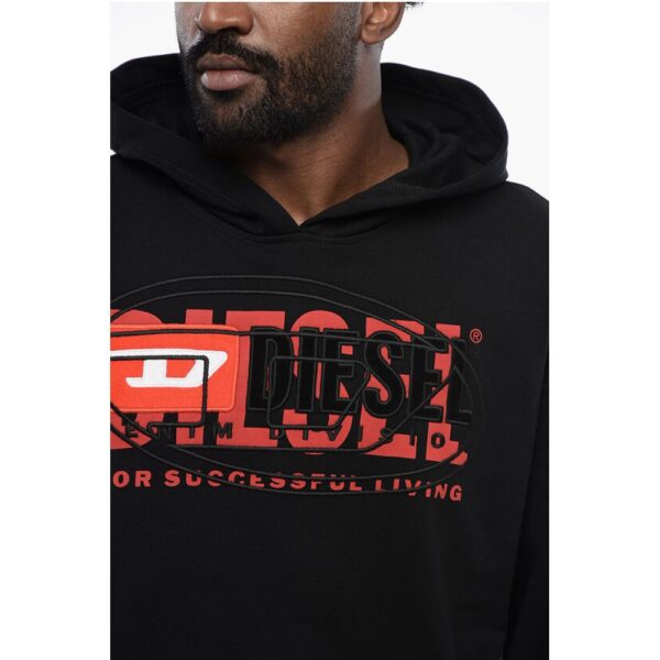 Diesel Brushed Cotton S-BAXT Hoodie with Embroidered Logo - Image 3
