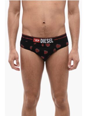 Diesel Set of 3 Stretch Cotton Briefs with Logoed Elastic Band