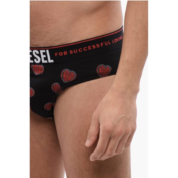 Diesel Set of 3 Stretch Cotton Briefs with Logoed Elastic Band - Image 3