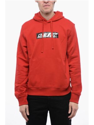 Diesel Brushed Cotton S-GINN Hoodie with Printed Logo