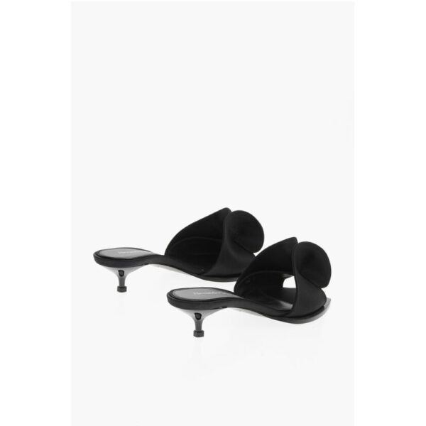 Alexander McQueen Crepè Silk Sandals with Bow Design 4cm - Image 2