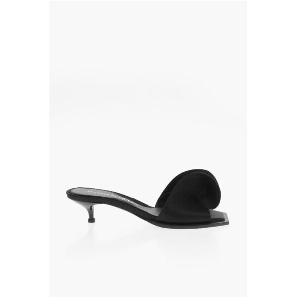 Alexander McQueen Crepè Silk Sandals with Bow Design 4cm - Image 3