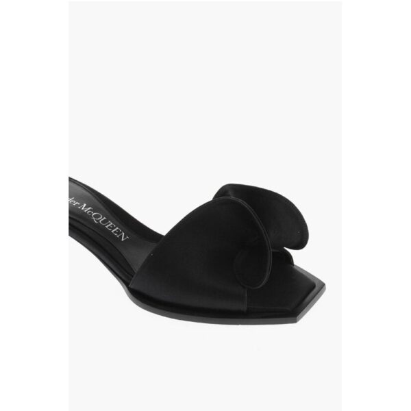 Alexander McQueen Crepè Silk Sandals with Bow Design 4cm - Image 4