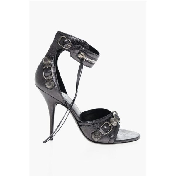 Balenciaga Lamè Leather CAGOLE Sandals with Studs 11cm - Image 3