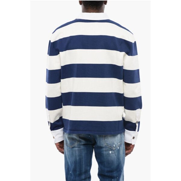 Dsquared² Striped Long Sleeved Polo - Image 2