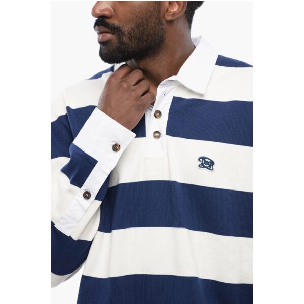 Dsquared² Striped Long Sleeved Polo - Image 3