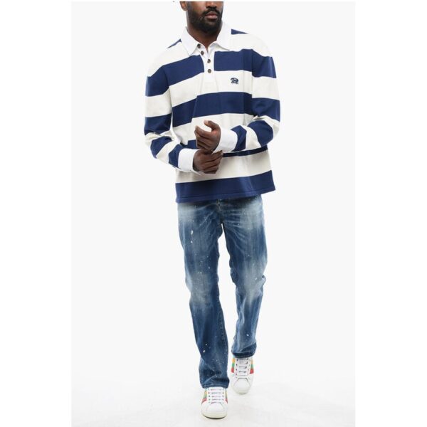 Dsquared² Striped Long Sleeved Polo - Image 4