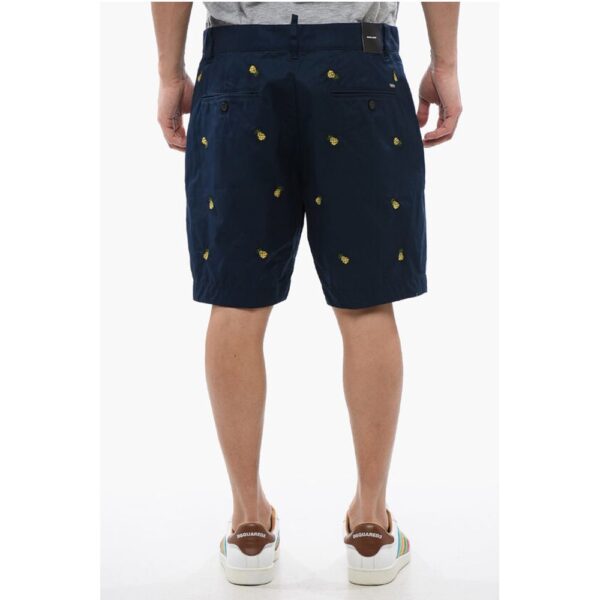Dsquared² Cotton Shorts With Ananas Embroidery - Image 2