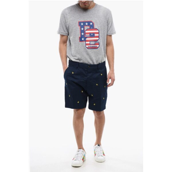 Dsquared² Cotton Shorts With Ananas Embroidery - Image 4
