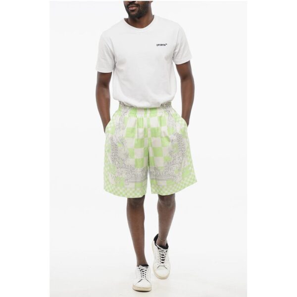 Versace Silk MEDUSA Shorts with Elastic Waistband - Image 4