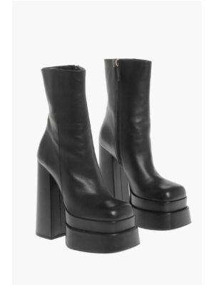 Versace Leather HYPER Platform Booties with Inner Zip 16cm