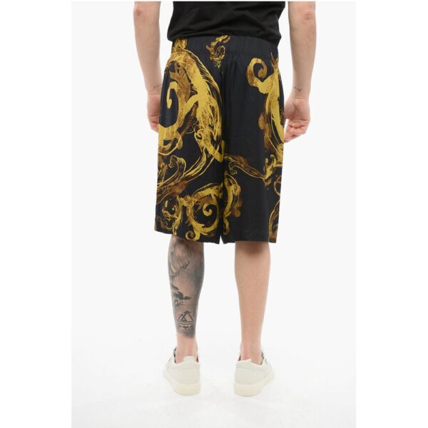 Versace JEANS COUTURE Barocco Patterned WATERCOLOR Viscose Shorts - Image 2